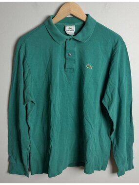 Lacoste Green Long Sleeve Polo Shirt Academia Cotton 5191L Size 5 Large Men’s